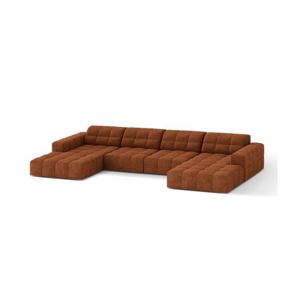 Žinylková rohová pohovka v terakotové barvě (do "U") Chicago – Cosmopolitan Design-image-1