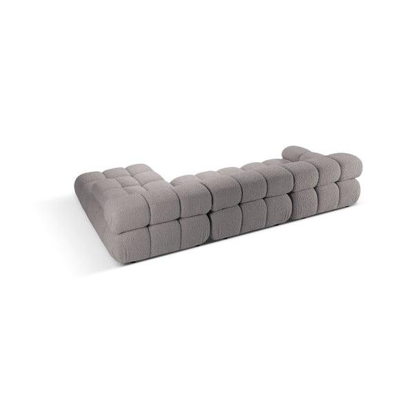 Světle šedá modulární rohová pohovka z textilie bouclé (pravý roh) Bellis – Micadoni Home-image-4