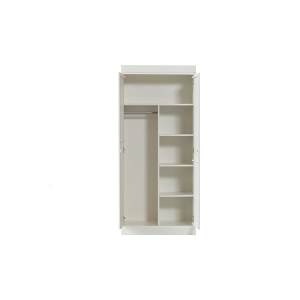 Bílá šatní skříň z borovicového dřeva 77x175 cm Connect – WOOOD-image-1