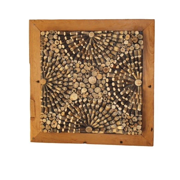 Nástěnná dekorace  z teakového dřeva HSM collection, 60 x 74 cm
