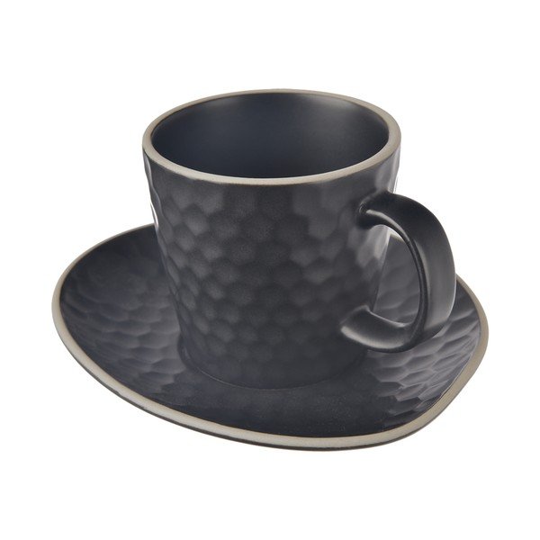 Černý keramický šálek na cappuccino 250 ml Tea Time – Orion-image-2