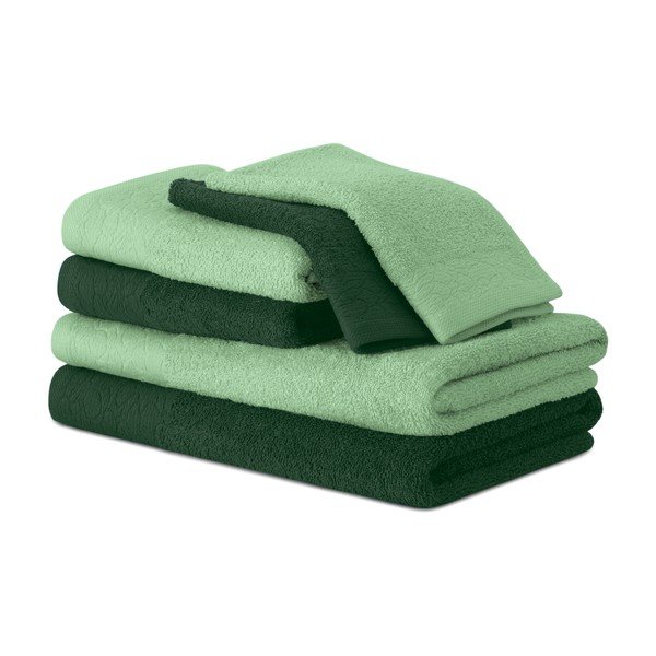Zelené froté bavlněné ručníky a osušky v sadě 6 ks Flos – Restilo