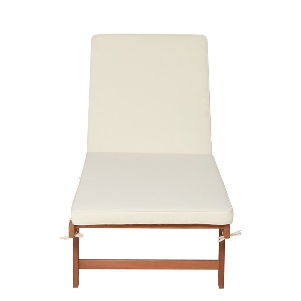 Dřevěné zahradní lehátko v krémovo-přírodní barvě San Diego – Garden Pleasure-image-3