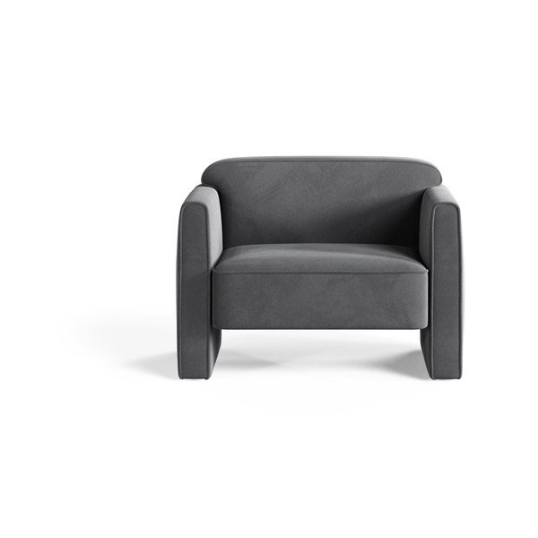 Šedé sametové křeslo Abby – Micadoni -image-1