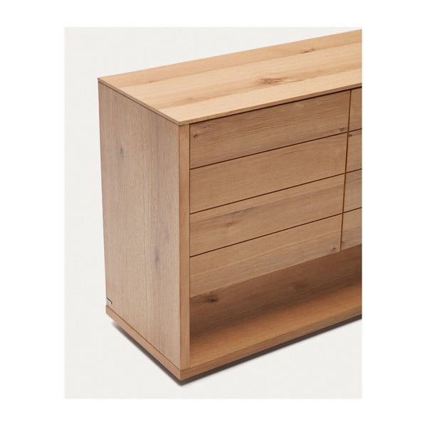 Nízká komoda v dekoru dubu v přírodní barvě 200x74 cm Alguema – Kave Home-image-4