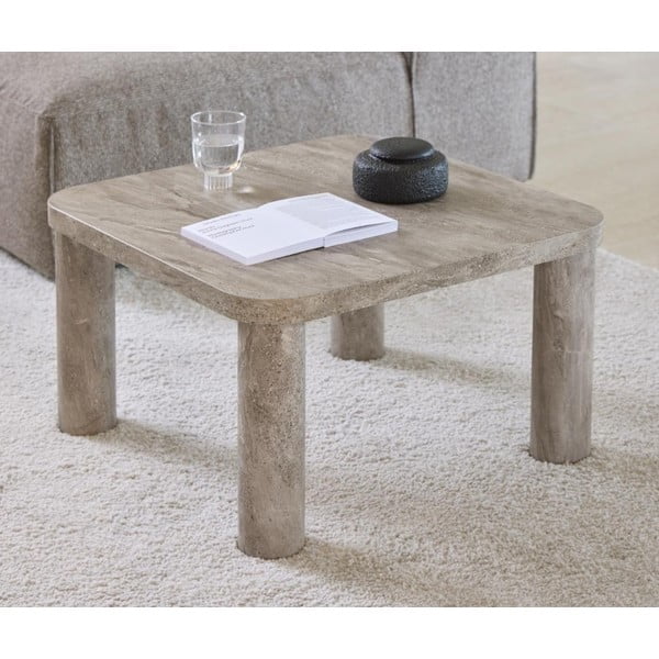 Světle šedý konferenční stolek v dekoru mramoru 60x60 cm Solano – Actona-image-1