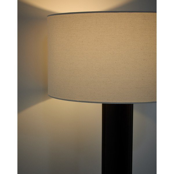 Bílá/tmavě hnědá stojací lampa s textilním stínidlem (výška 150,5 cm) Niani – Kave Home-image-2
