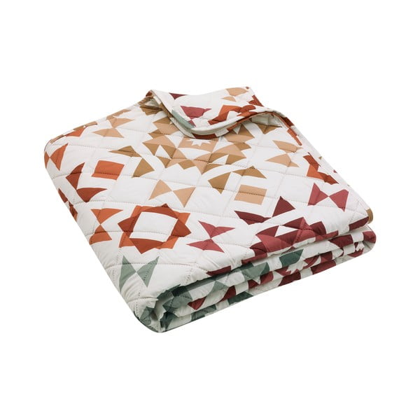 Béžový prošívaný přehoz 220x230 cm Autumn Patchwork Geo – Catherine Lansfield