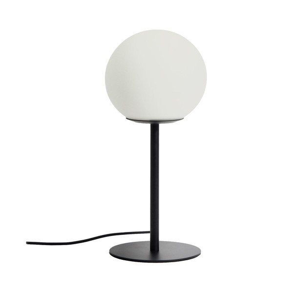 Bílá/černá stolní lampa se skleněným stínidlem (výška 35 cm) Brisia – Kave Home