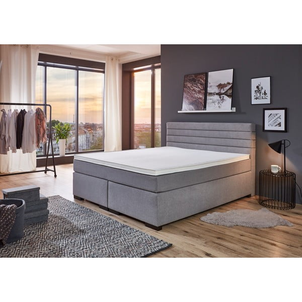 Šedá boxspring postel 180x200 cm Kokomo – Rojaplast-image-4