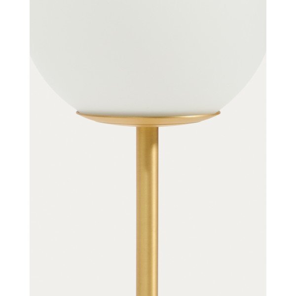 Bílá/ve zlaté barvě stolní lampa se skleněným stínidlem (výška 35 cm) Brisia – Kave Home-image-3