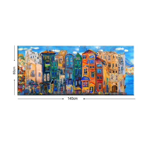 Obraz Tablo Center Colorful Houses, 140 x 60 cm-image-1
