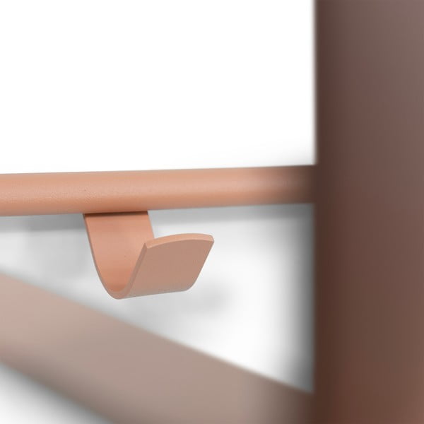Kovový nástěnný věšák v lososové barvě s poličkou 100 cm Rex – Spinder Design-image-1