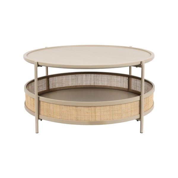 Kulatý konferenční stolek v béžovo-přírodní barvě ø 80 cm Makoto – White Label