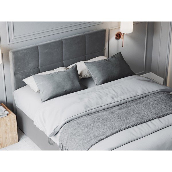 Šedá boxspring postel s úložným prostorem 160x200 cm Mimicry – Mazzini Beds-image-1