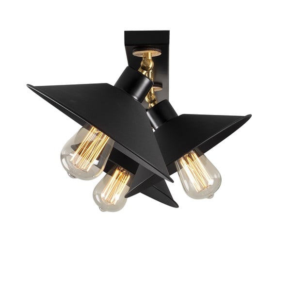 Černé stropní svítidlo s kovovým stínidlem ø 24 cm Berceste – Opviq lights-image-3