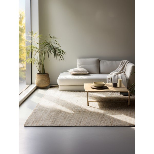Oboustranný/ručně tkaný koberec s příměsí juty ve světle přírodní barvě 80x150 cm Dhaka – Hanse Home-image-1