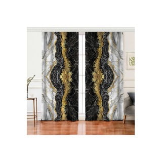 Závěsy v černo-zlaté barvě v sadě 2 ks 140x260 cm – Mila Home