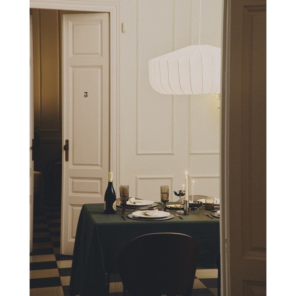 Bílé závěsné svítidlo s textilním stínidlem Somar – Kave Home-image-3