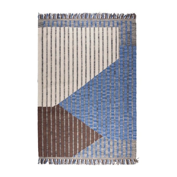 Modrý/hnědý bavlněný koberec 160x230 cm Hampton – Dutchbone