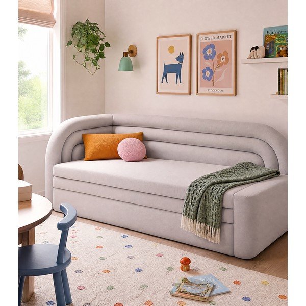 Béžová sametová rozkládací/s úložným prostorem pohovka levý roh 223 cm Fabillo – ELTAP-image-4