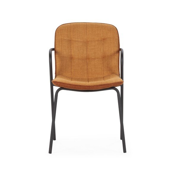 Čalouněná jídelní židle s područkami v terakotové barvě Angie – Marckeric-image-2