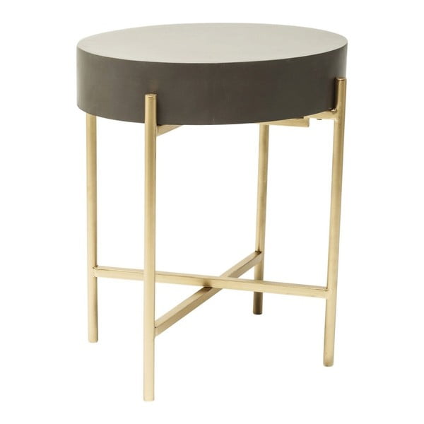 Šedo-zlatý odkládací stolek Kare Design Florida
