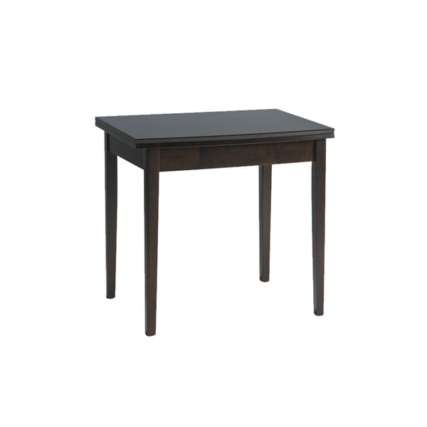 Černý rozkládací jídelní stůl z kaučukového dřeva Signal Easy, délka 80 - 120 cm