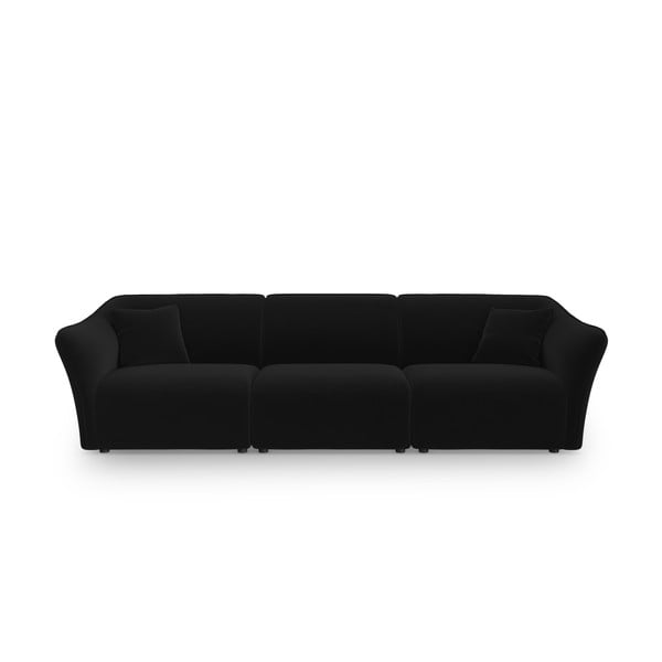 Černá sametová pohovka 292 cm Tokyo – Cosmopolitan Design