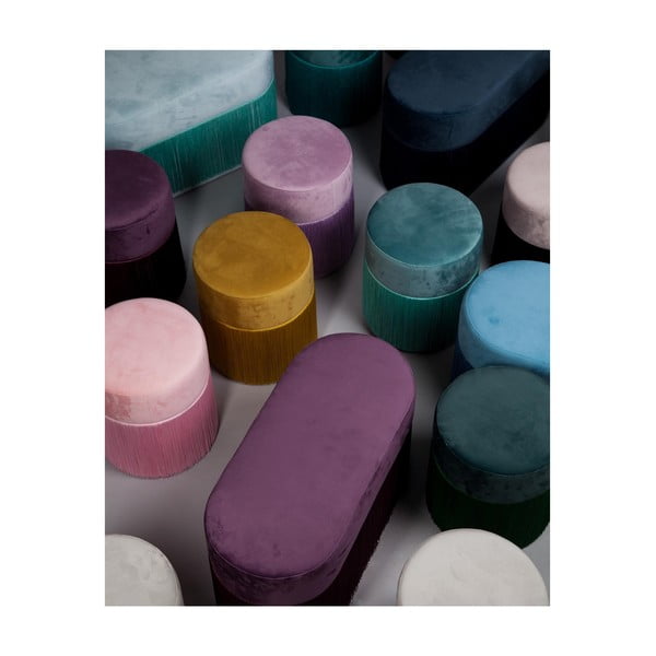 Fialový puf se sametovým potahem Velvet Atelier-image-2
