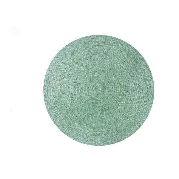 Koberec z juty Linen Couture Rug Circle Green, ⌀ 140 cm
