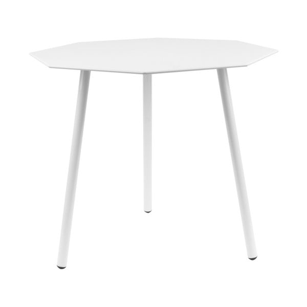 Bílý ocelový stolek Present Time Hexagon M