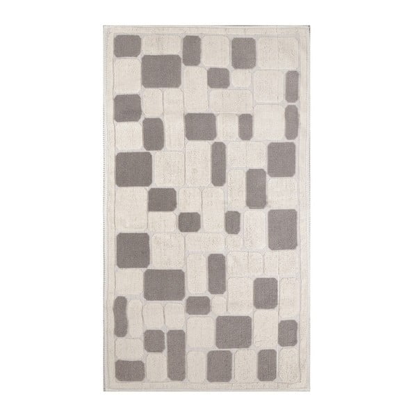 Krémový koberec s příměsí bavlny Mosaic Kahve, 120 x 180 cm