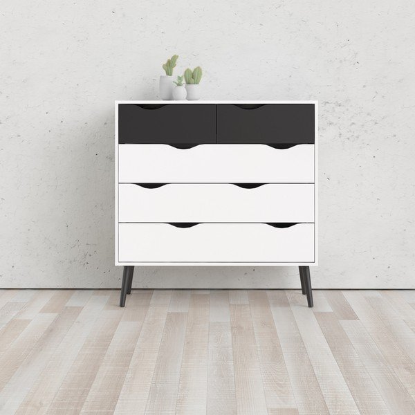 Černo-bílá komoda Tvilum Oslo, 99 x 101 cm-image-1