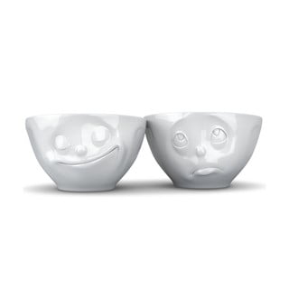Sada 2 bílých šťastných misek z porcelánu 58products, objem 200 ml