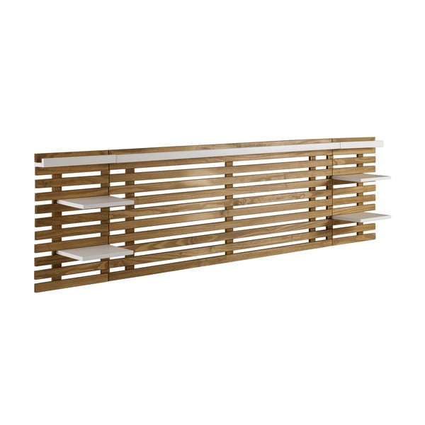 Bílé/přírodní čelo postele z borovicového dřeva 240x62 cm Nidra – Marckeric-image-2