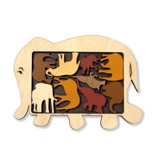 Dřevěná skládanka RecentToys Elephant Parade