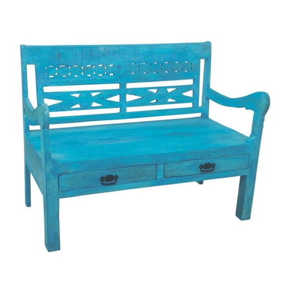 Modrá lavice z recyklovného dřeva SOB Atlantic