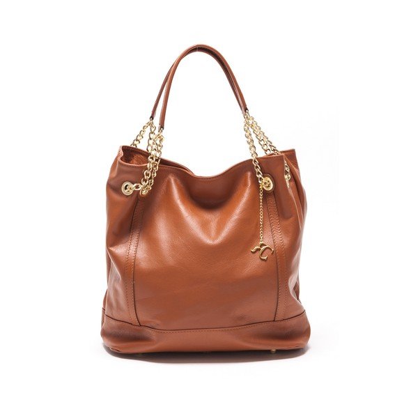 Kožená kabelka Tote 2089 Cognac