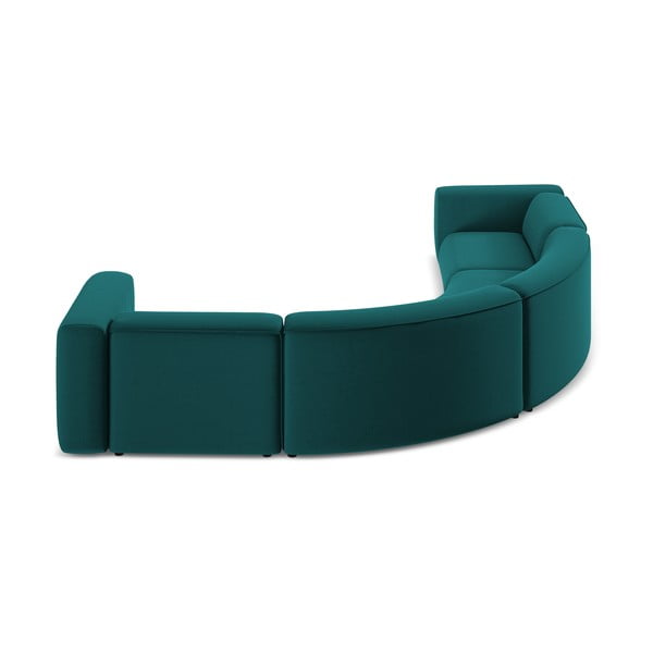 Tyrkysová sametová rohová pohovka Ekahi – Makamii-image-4