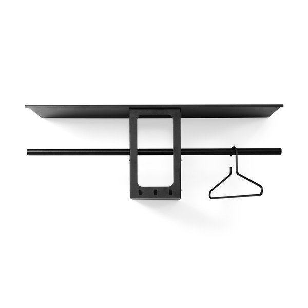 Černý ocelový nástěnný věšák s poličkou 100 cm Luno Small – Spinder Design-image-2