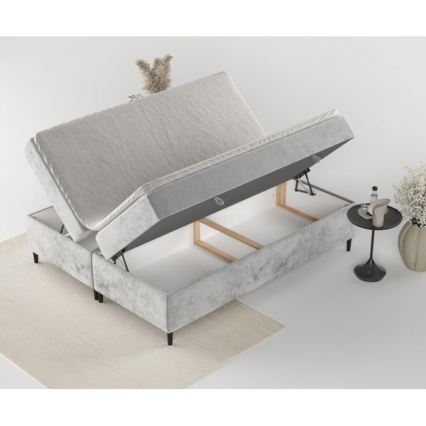 Šedá boxspring postel s úložným prostorem 180x200 cm Araya – Maison de Rêve-image-4
