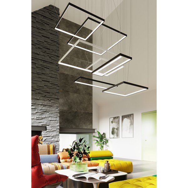 Černé kovové LED závěsné svítidlo TUULA – Thoro-image-3