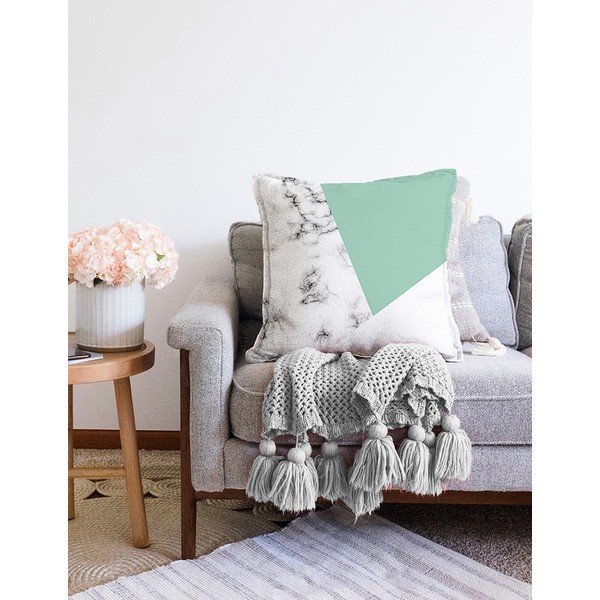 Zeleno-šedý povlak na polštář s příměsí bavlny Minimalist Cushion Covers Marble, 55 x 55 cm-image-2
