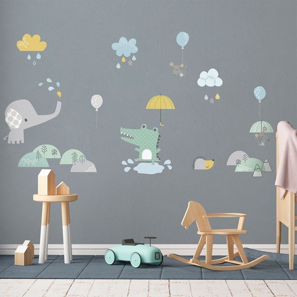 Dětské samolepky na zeď Ambiance Animals in the Rain-image-3