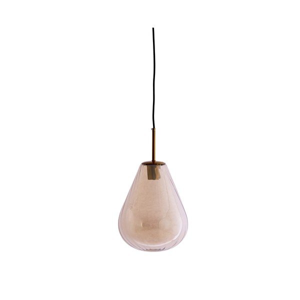 Jantarové závěsné svítidlo se skleněným stínidlem Leona – Light & Living