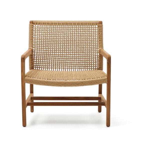 Dřevěné zahradní křeslo v přírodní barvě Sabolla – Kave Home-image-1