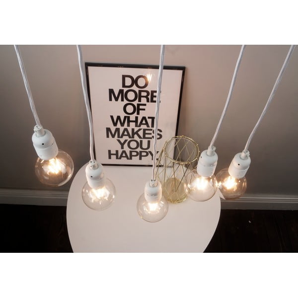 Bílé pětiramenné závěsné svítidlo Bulb Attack Uno-image-2