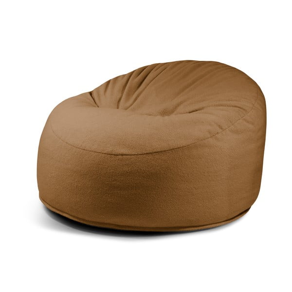 Hnědý sedací vak z textilie bouclé Om 110 – SLOWDOWN