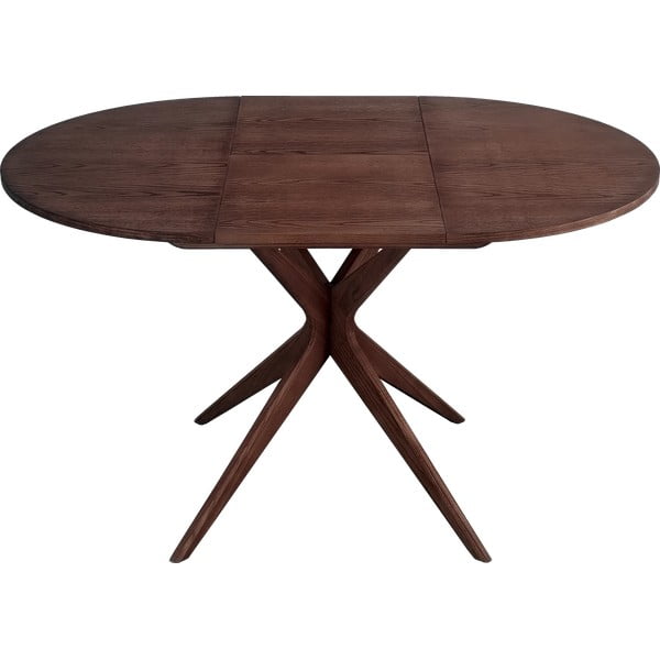 Kulatý rozkládací jídelní stůl s přídavnou deskou v dekoru ořechu ø 90 cm Jubi – Ragaba-image-1